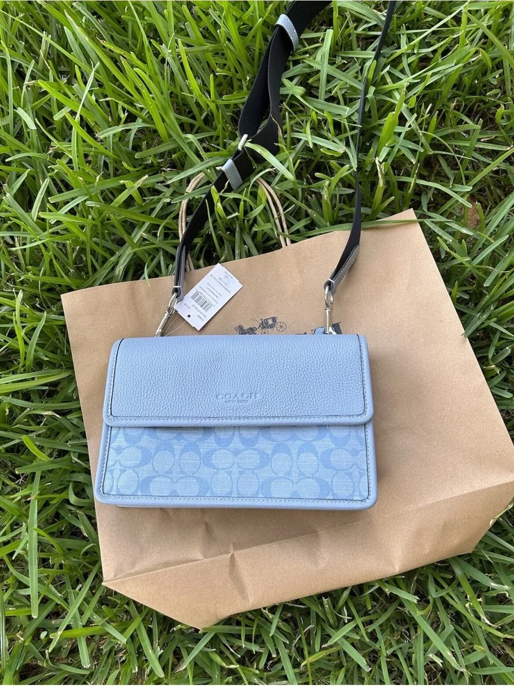Coach CH828 Turner Colorblock Chambray Crossbody Messenger Bag unisex Blue(new)